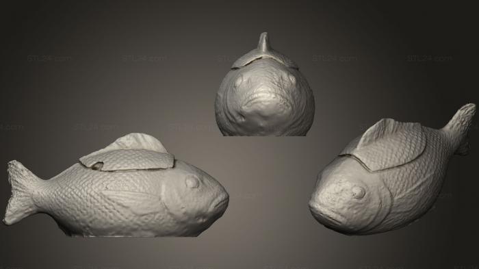 Статуэтки животных (Супница в форме рыбы, STKJ_0956) 3D модель для ЧПУ станка